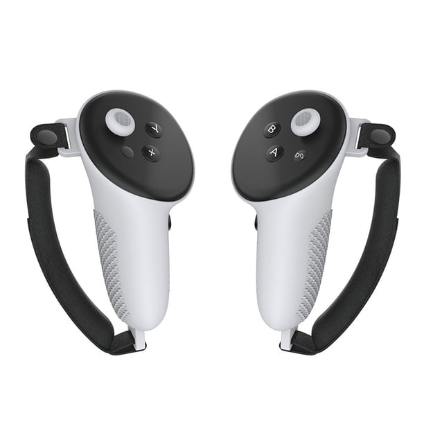 Cateissary 2x cubierta de agarre de controlador de ajuste ajustable y seguro para Meta Quest 3 conveniente y práctico Premium Videojuegos y accesorios Blanco