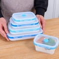 thumbnail image 3 of Ecoberi Silicone Microwave Safe Food Storage Container Blue, 5 Count, 3 of 10