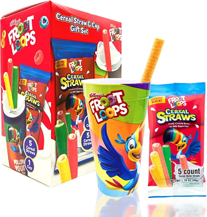 Froot Loops Cereal Straws & Cup Gift Set