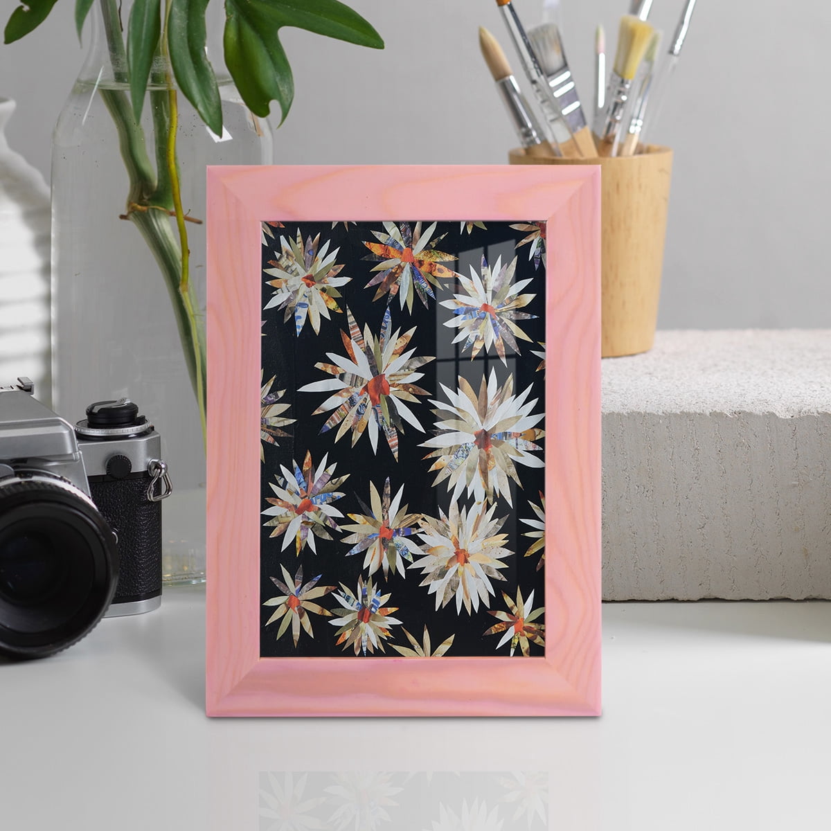 Starburst Too II - Framed Print w/glass - Sunset Pink