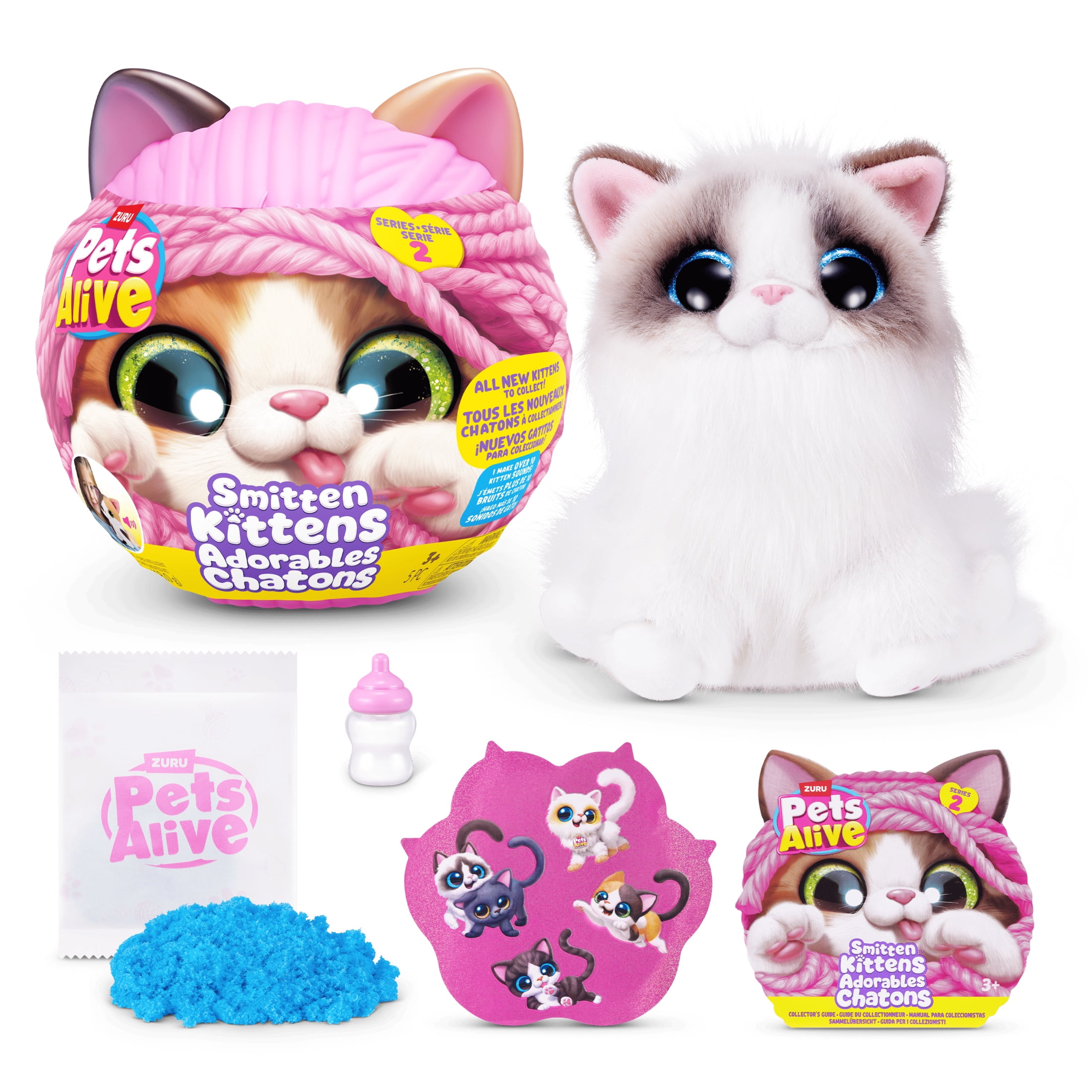 Pets Alive Smitten Kittens Series 2 Cat Interactive Plush Toy, Collectible by ZURU (Colours may vary)