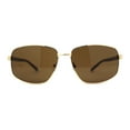 thumbnail image 2 of Xloop Sport Rectangle Metal Rim Color Mirror Officer Sunglasses Gold Brown, 2 of 4