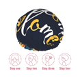 thumbnail image 5 of Kdxio Sunflower Welcome A Print Shower Cap for Women,Elastic and Reusable,Double Waterproof Layers Bathing Hat, 5 of 6