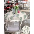 thumbnail image 5 of Outdoor Tablecloth with Umbrella Hole for Patio/Picnic/Party/Camping, Abstract Art Fish Green Waterproof Table Cloth Round Cover Washable, Coastal Ocean Summer Marine Life (Dia 60"), 5 of 8