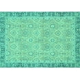thumbnail image 1 of Ahgly Company Machine Washable Indoor Rectangle Oriental Turquoise Blue Traditional Area Rugs, 3' x 5', 1 of 4