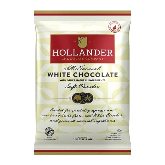 Hollander White Chocolate Café Powder cs 10/2.5 lb