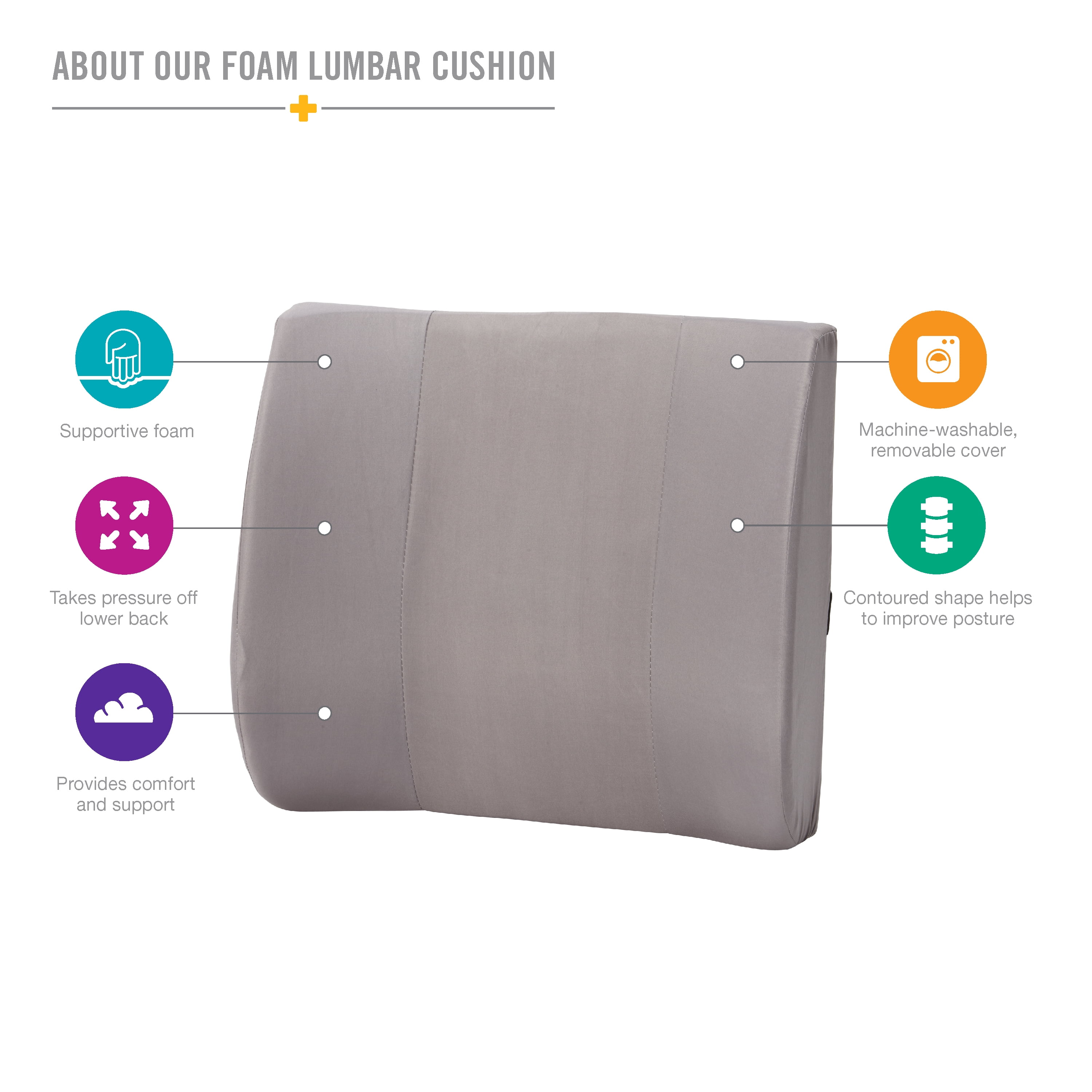 Contoured Lumbar Back Cushion w / Strap – DSM Supply