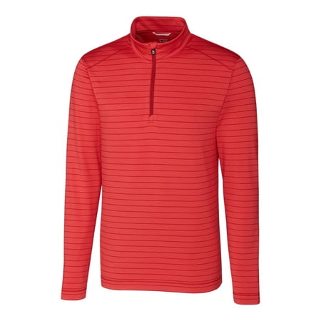 Cutter & Buck Men s Long Sleeve Holman Stripe Performance Half Zip Overknit