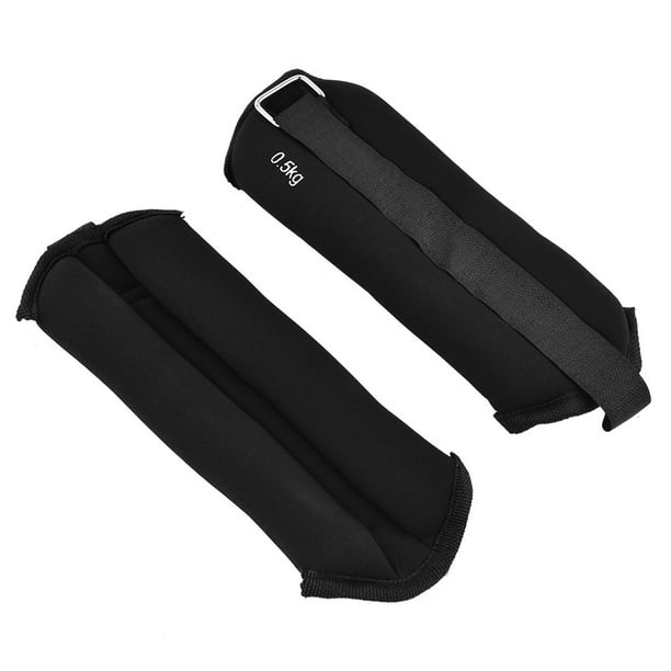 Black 2 * 0.5kg Running Exercise Ankle Wrist Iron Sand Bag Adjustable