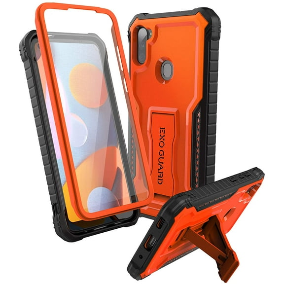 ExoGuard For Samsung Galaxy A11 Case, Phone Case with Screen Protector and Kickstand (Orange)