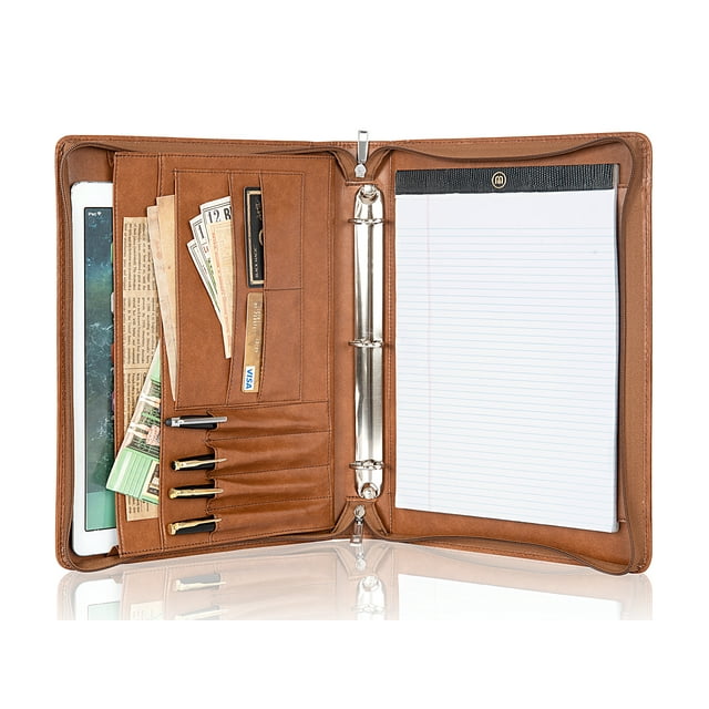 AZXCG Portfolio A4 Binder,3 Rings Padfolio with Clipboard, Vegan