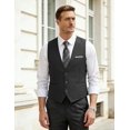 thumbnail image 2 of COOFANDY Men's V-Neck Sleeveless Business Suit Vests Slim Fit Wedding Waistcoat, 2 of 6