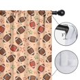thumbnail image 4 of Football Star Beige Pattern Insulated Teens Curtains Set Of 2, Bedroom Essentials, Toddler Room Decor 52"x63", 4 of 5