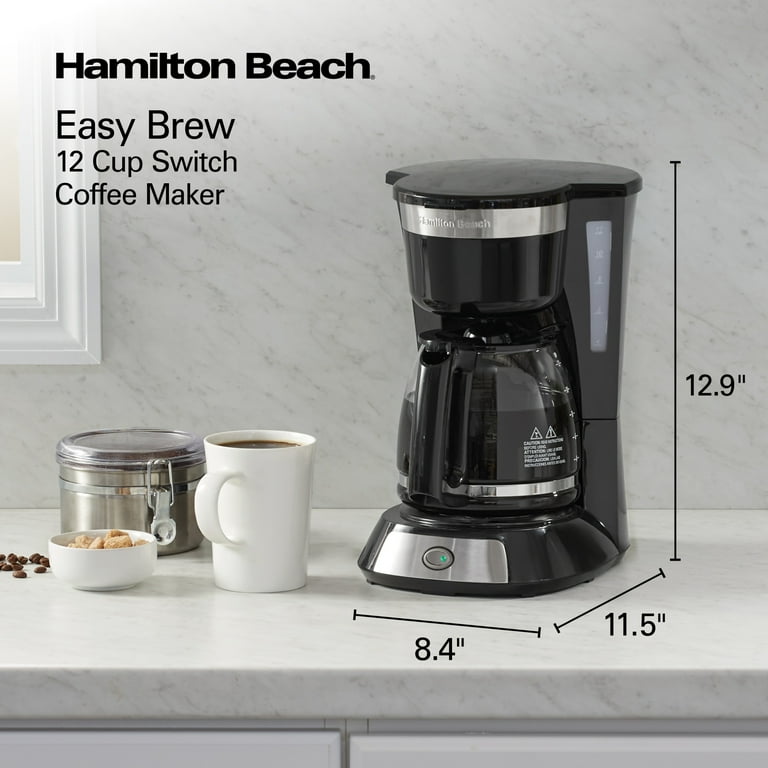 Hamilton Beach 12-Cup Drip Coffee Maker Machine with Glass Coffee