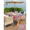 thumbnail image 5 of Outdoor Tablecloth with Umbrella Hole for Patio/Picnic/Party/Camping, Purple Pink Floral Waterproof Table Cloth Rectangle Table Cover Washable, Spring Farmhouse Country Vintage Flower (60"x 102"), 5 of 8