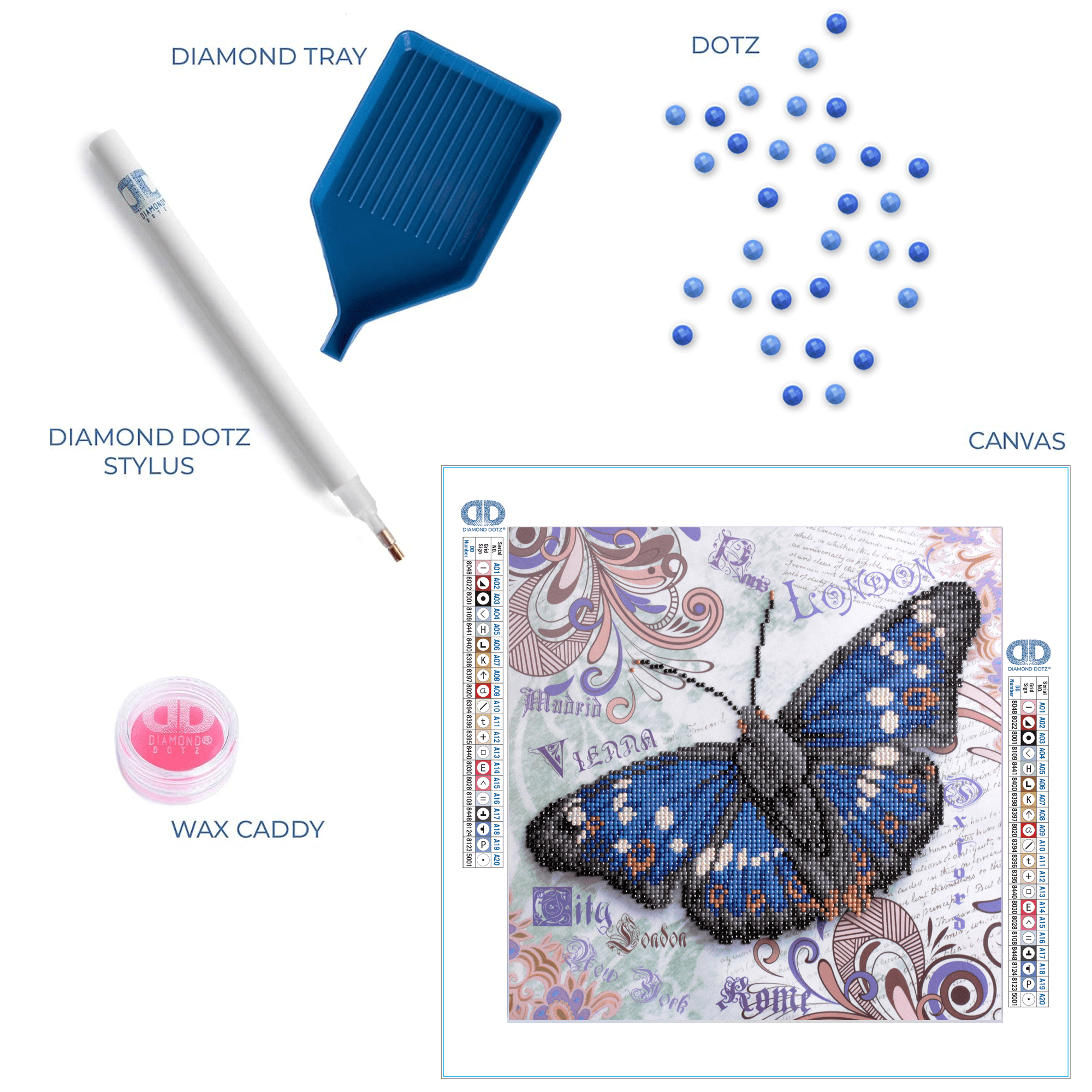 Diamond Dotz at Home - Elegant Flutter, Partial Drill, Round Dotz, Diamond Painting Kits, Diamond Art Kits for Adults, Gem Art,  Diamond Art, Diamond Dotz, 15"x15"