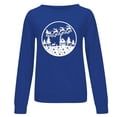 thumbnail image 4 of Nouveaux Hauts d'Été pour Femmes 2023 Chemises Col Rond Manches Longues Hauts Blouse Imprimée Coupe Décontractée Chandail en Molleton Oversize pour Femmes, 4 of 6