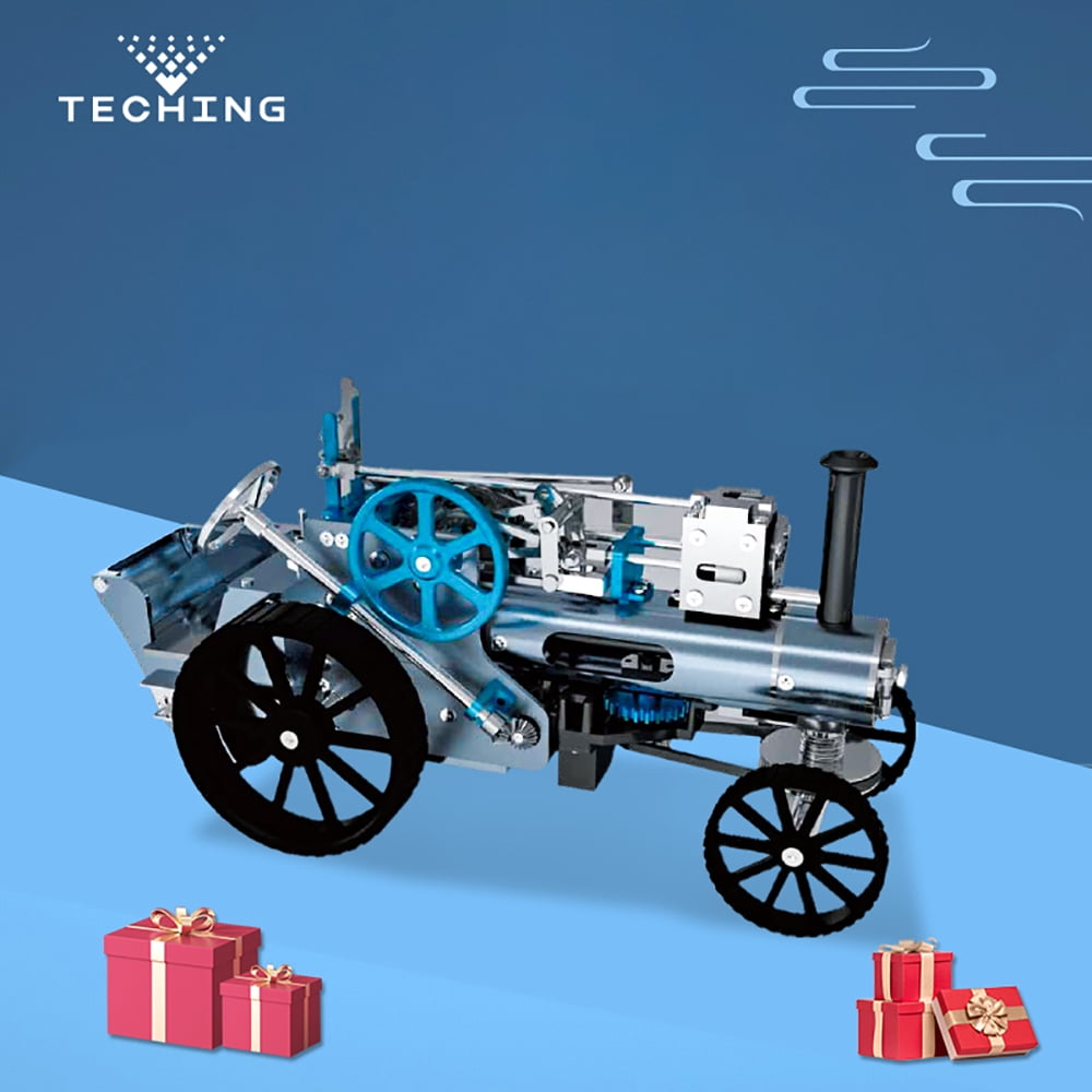 Metal Assembly Single Cylinder Electric Steam Car Model Kit Toy for Adult Kids