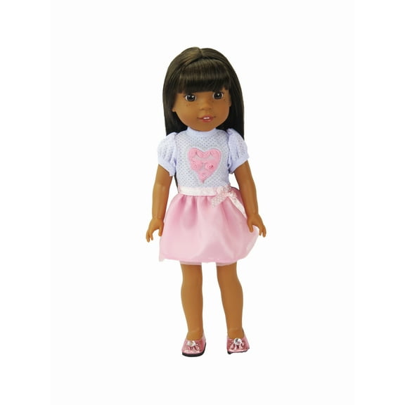 Little Pink Heart Dress For 14 Inch Dolls