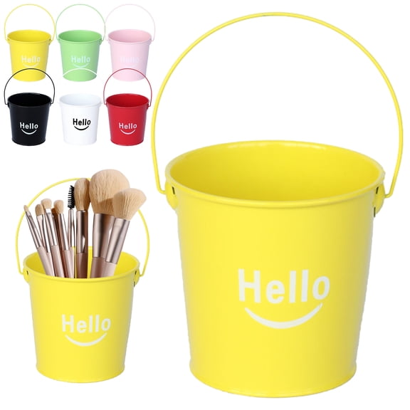 Small Metal Buckets, 1 Pcs Mini Decorative Tin Pails for Gift, Desk Organizer Pen Holder Candy Party Favors Plants Flowers, 0.9L, Storage Buckets