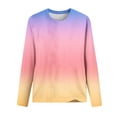 thumbnail image 4 of Cotton Tshirts For Women Fashion Solid Color Long Sleeve Casual Loose T Shirt Crew Neck For Everyday Comfortable Wear Tshirts Shirts For Women, 4 of 4