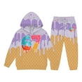 thumbnail image 4 of MEZZALL Boys 67 Ice Cream Print Sweatsuit Clothing Sets Long Sleeve Cute Pacthwork Sweatshirt Tops Hoodie Trousers Pants Sets Cozy Long Sleeve Clothing Sets, 4 of 5