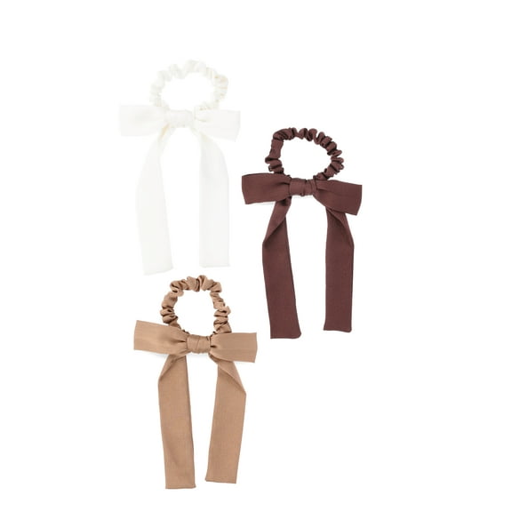 Time and Tru Women's Long Bow Ties, Tan