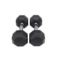 thumbnail image 2 of XPRT Fitness Rubber Coated Hex Dumbbells With Chrome and Textured Handle - 10 lb Pair, 2 of 5