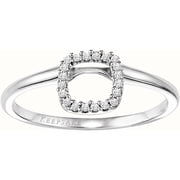 Keepsake Charming Square Diamond Accent Enhancer Ring in 10kt White Gold