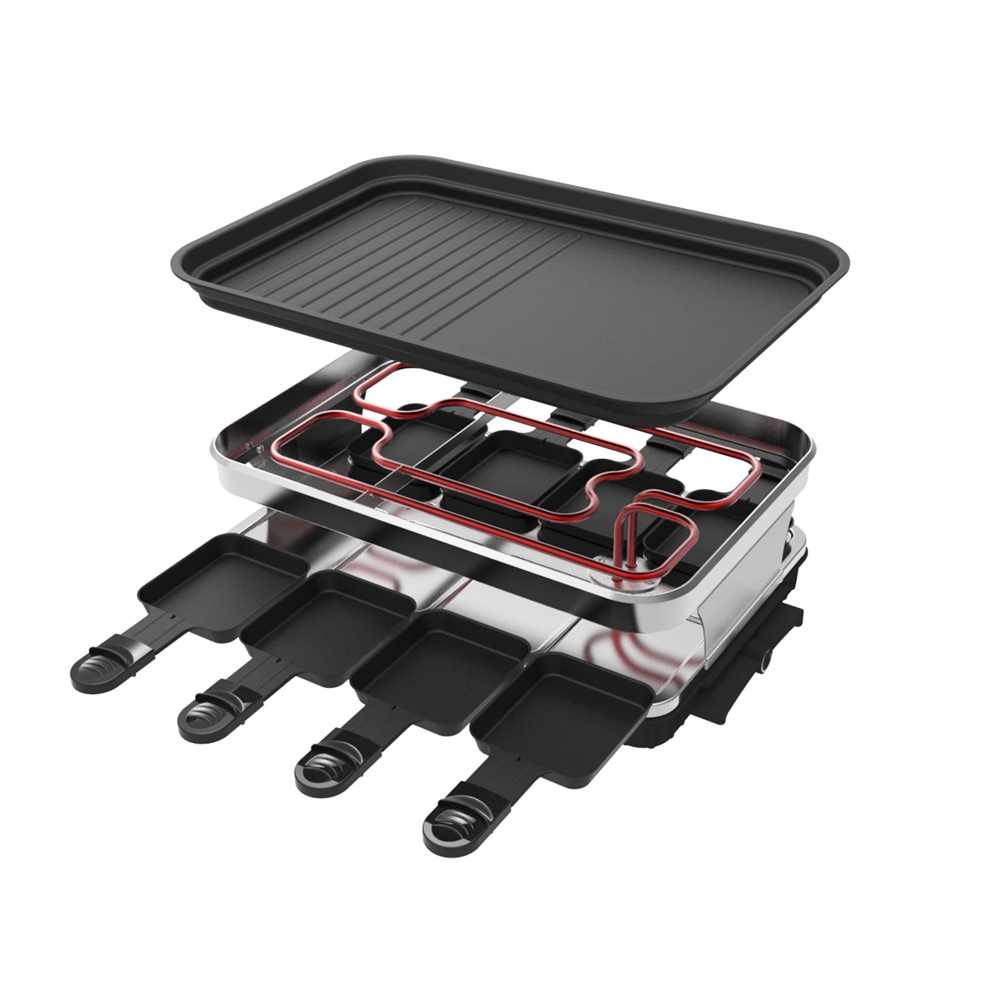 1500W Electric Grill, Adjustable Temp Control up to 460°F, Fast Heating Party Grill for 8 People, Oil Leak Prevention Design, Dishwasher Safe
