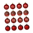 thumbnail image 1 of 16 piezas de adornos de bolas de Navidad Adornos colgantes para árbol de Navidad con colgantes Rojo, 1 of 9