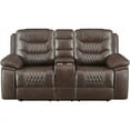 thumbnail image 3 of Flamenco Tufted Upholstered Motion Loveseat with Console Brown, 3 of 8