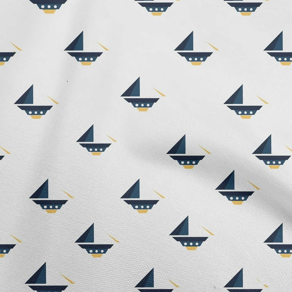 oneOone Cotton Flex Royal Blue Fabric Nautical Diy Clothing Quilting Fabric Print Fabric By Yard 40 Inch Wide