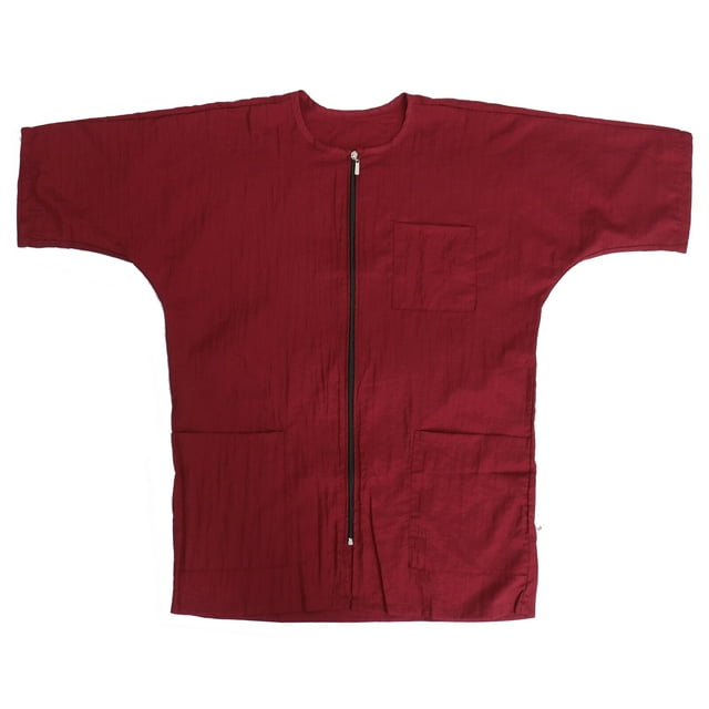 Uniforme de Coiffeur à Manches Courtes Blouses de Soins Cape de Coupe de Cheveux Fournitures de Coiffeur (Rouge)