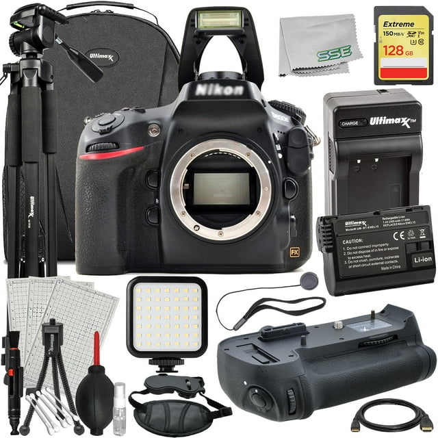 Ultimaxx Advanced Nikon D800E Digital SLR Camera Bundle (Body Only) - Includes: Professional Battery Grip, 128GB Extreme Memory Card & Much More (23pc Bundle)