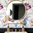 thumbnail image 4 of Purple Watercolor Peony Floral Wallpaper, Boho Farmhouse Floral peel and stick wallpaper, waterproof, Wall Decoration for Bedroom, Living Room, Bathroom, Kitchen Cabinet, Dorm Room [17.7 * 118 in], 4 of 8
