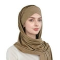 thumbnail image 3 of Riforla Head Scarf with Layer Tie Front and Integrated Cap Soft and Breathable for Daily Wear Coffee, 3 of 3
