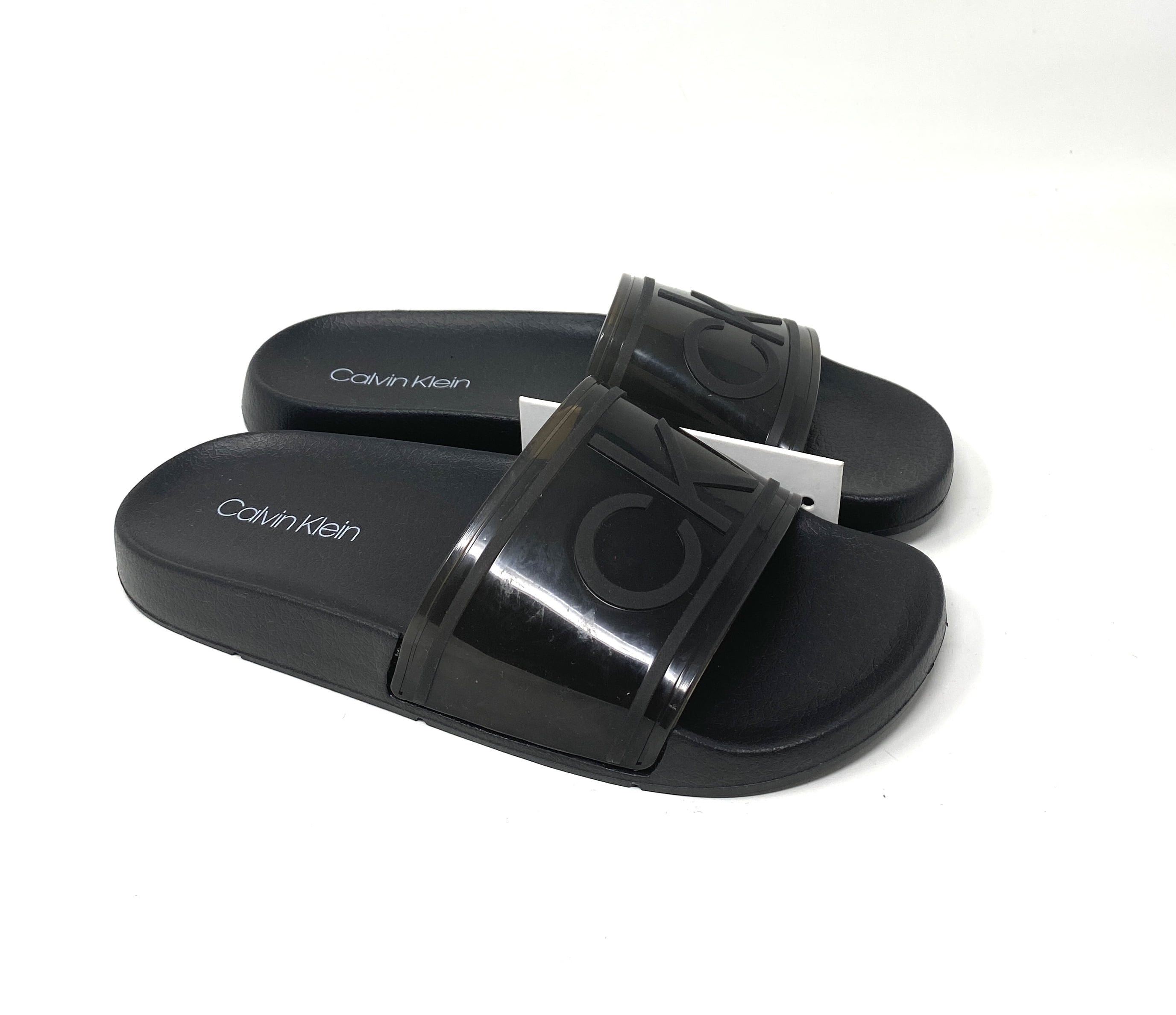 Calvin Klein Black Austin CK Logo Strap Slide Sandal Men's Size KCAUSTIN-Z  001 