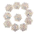 thumbnail image 1 of AMLESO 10 Pcs Boutons Flatback Fleur Strass Mariage Perle Diamant Flat Back Boutons F, 1 of 8