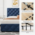 thumbnail image 5 of Full/Queen Size Bed Frame with 4 Storage Drawers and Headboard, Linen Upholstered Platform Bed Frame, Diamond Stitched Button Tufted, No Box Spring Needed, Dark Grey, 5 of 8