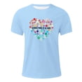 thumbnail image 5 of VNKIDY Boys Girls Kids Casual Fashion Pattern TShirts Cartoon Print Short Sleeve Crewneck Loose Fit Tees For Daily Outdoor Activities Blue 11-12 Years, 5 of 5