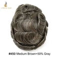 thumbnail image 2 of Lyricalhair Toupee for Men Full Lace Hairpieces Human Hair Replacement System 8"X10" Transparent Lace Mens Toupee Human Hair Units for Man Bleached Knots Male Hair Prosthesis, 2 of 7