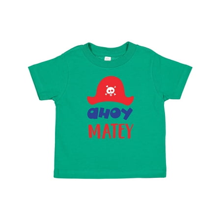 

Inktastic Ahoy Matey Pirate Hat Skull and Bones - Red Blue Boys or Girls Baby T-Shirt