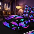thumbnail image 6 of Manfei Fantasy Dragon Animals Zipper Twin Comforter Sets with Fitted Sheet and 2 Pillowcases,Vintage Stars Moon Zipper Bedding Set,Blue Purple,Black Reversible,4pcs, 6 of 8