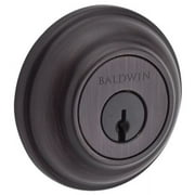 Baldwin Reserve SCTRD112S Single Cylinder Traditional Round Deadbolt with 6AL Latch; Dual Strike; and SmartKey Venetian Bronze Finish