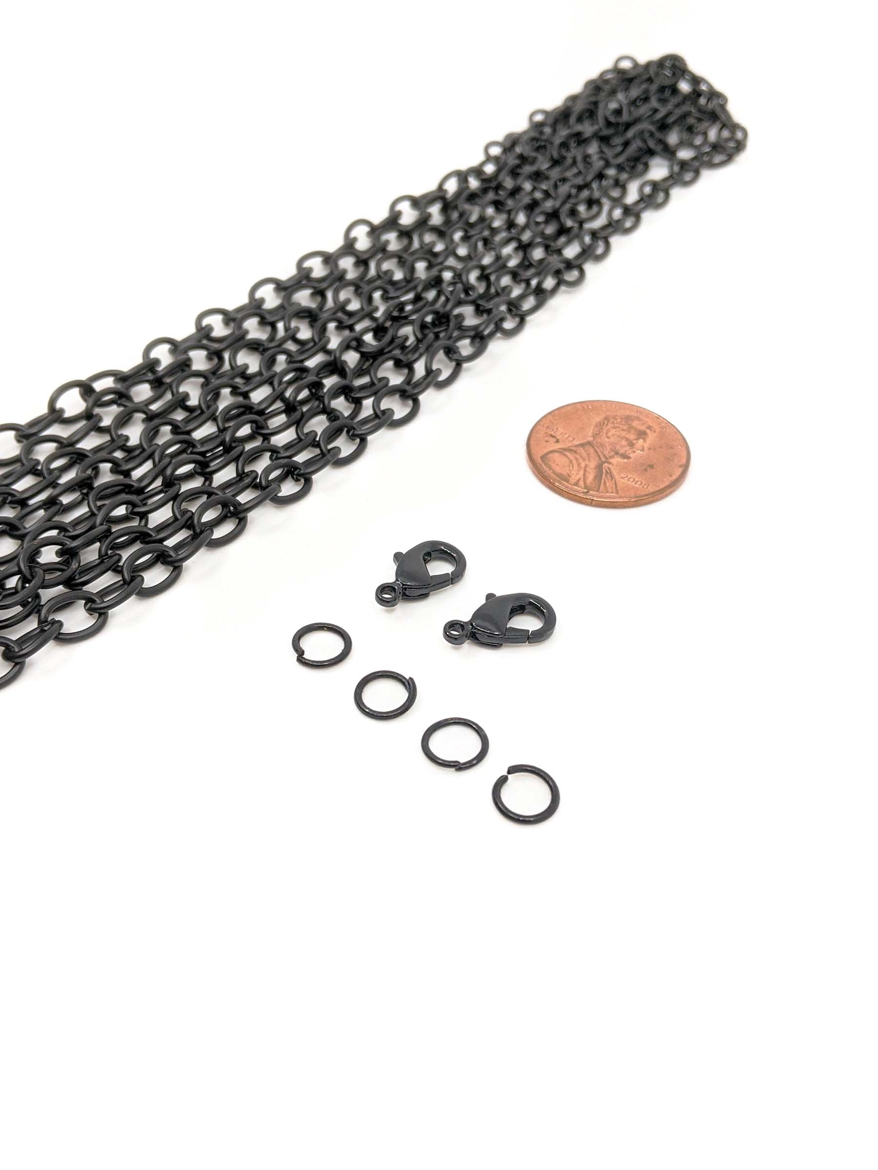 (3 pack) Blue Moon Beads Black Metal Cable Chain for Jewelry Making 90 Inches 1-pack