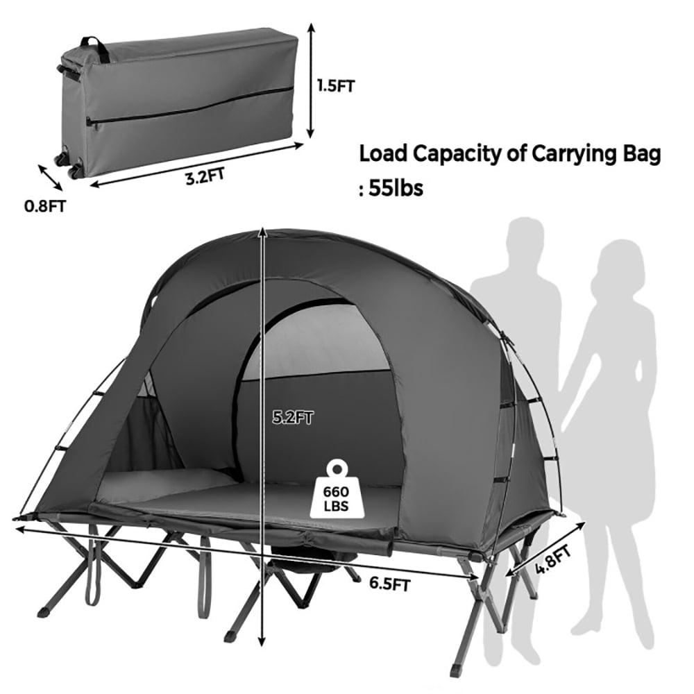 Aimee Lii 2-Person Outdoor Camping Tent with External Cover, Easy Set Up Camping Tents Shelter, Gray