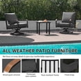 thumbnail image 6 of NATURAL EXPRESSIONS 3 Piece Outdoor Bistro Set, Swivel Glider Rocking Chairs Patio Conversation Furniture Set with 2 Rockers, Metal Table for Backyard, Porch,Balcony, 350lbs, Dark Gray, 6 of 7