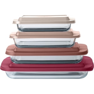 Cook With Color Glass Baking Dish Set with Lids, 4-Pack