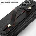 thumbnail image 3 of Frusde Compatible with Samsung Galaxy Z Fold 5 Leather Case with Screen Protector Wristband All-inclusive Business Case-Brown, 3 of 7